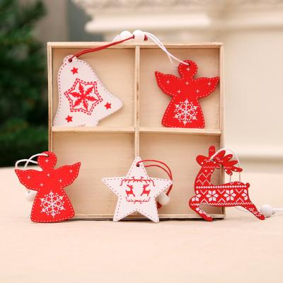 China Exquisite Small Christmas Small Christmas Gift Wooden Box Pendant Christmas Wooden Tree Wooden Pendant Small Pendant for sale