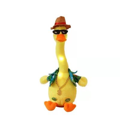 China Newcomer Unlimited Border Spot Reading Duck Singing Plush Internet-Famous Toys Sand Carving Tongue Duck-Study Electric Doll for sale