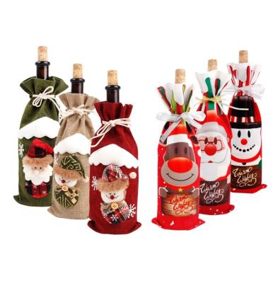 China Keepsake Christmas Wine Bottle Cover Merry Christmas Gifts For Home Table Decor Wine Bottle Cover Christmas Ornaments Gift Present for sale