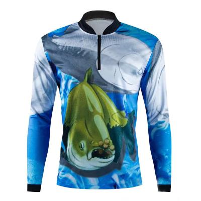 China New design sublimation print polyester wholesale professional antibacterial quick dry UV protective long sleeve fishing tank top for men for sale