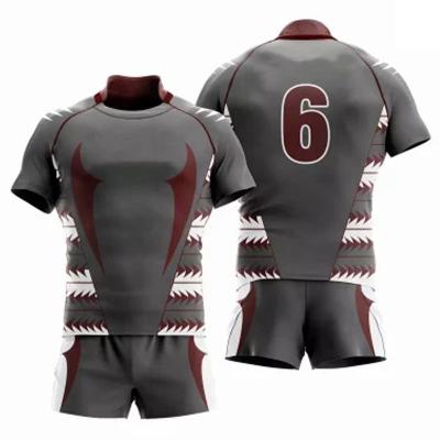 China OEM Designer team sport club men rugby custom made antibacterial good quality quick dry sublimated printing uniform set breathable new for sale