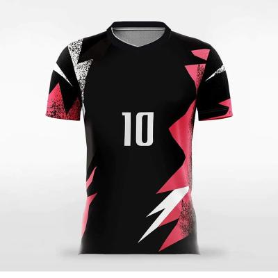 China Comfy/Breathable Hot Sale Sublimation Quick Dry Printing Short Sleeve Custom Design Cheap Pink Soccer Jersey Premium Quality Sleeve for sale