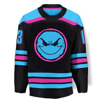 China High Quality Breathable Comfortable/Quick Dry Custom Cheap Price Goalie Stitched Mexico Ice Hockey Jersey Logo Black for sale