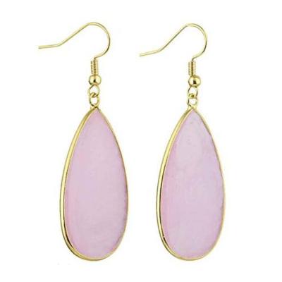 China Ml CLASSIC Yellow Gold Color Crystal Quartz Stone Dangle Earring Tear Drop Ear Drop Stone Hook Women Natural Jewelry Earrings for sale