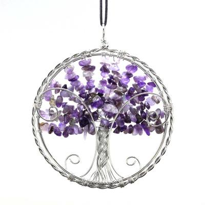 China CLASSIC Natural Tree Of Life Crystal Quartz Stone Pendant Chakra Reiki Healing Of Ml Pendant Hanging Decoration for sale