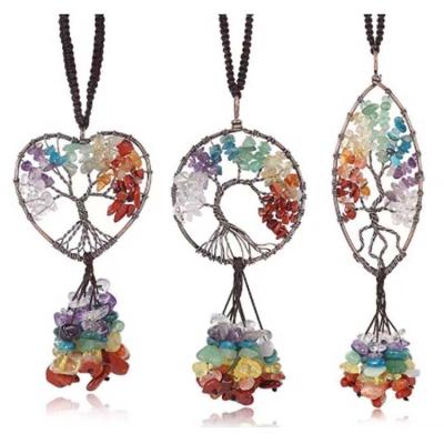 China Ml CLASSIC Natural Reiki Crystal Quartz Healing Chakra Tree of Life Home Decor Ornament Yoga Meditation Car Decoration Pendant for sale