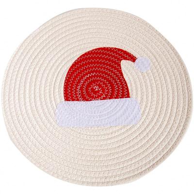 China Sustainable Japanese Hand - Woven Cotton Rope Anti Scald Heat Insulation Home Table Mat Christmas Meal Mat Bowl Mat Insulation Pad for sale