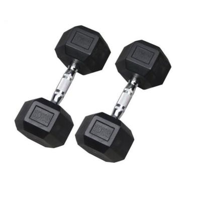 China Home Use Body Building Iron Cast Rubber Hex 2.5kg Dumbbells Black Wholesale for sale