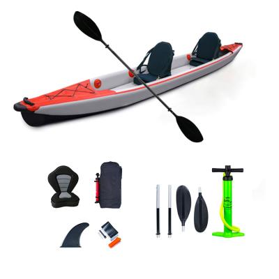 China Full Drop Foldable 4.70m Manufacturer PVC China Manufacturer Drop Stitch Double Seater Inflatable Fishing Tandem Kayak for sale