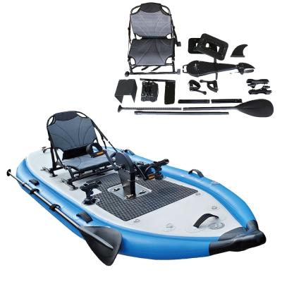 China Fishing Kayak With Foot Pedal Inflatable Boat Rubber Dinghy PVC Foot Pedal Fishing Kayak With Fishing Rod Holder for sale