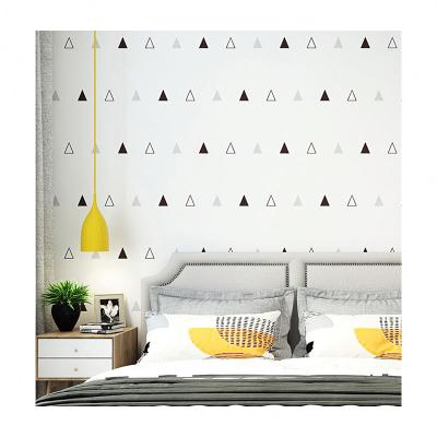 China Waterproof+ECO-Friendly Home Wallpaper Black White Self-adhesive Papel Tapiz Geometric PVC Wallpaper for sale