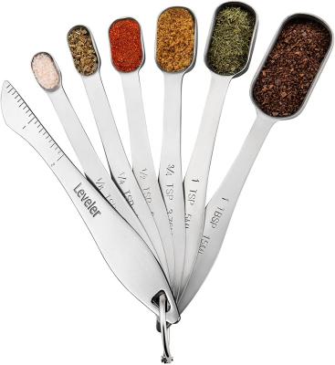 China kitchen instruments measuring tool fits in spice jar stainless steel measuring cup 6pcs CT2-92 for sale