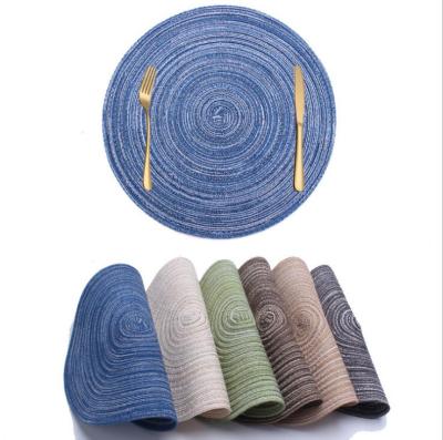 China Stocked Hot Selling Non-slip Cotton Dining Table Mat Place Mat Round Coaster for sale