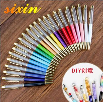 China DIY Design Japan Gold Foil Tube Empty Ballpoint Pen Liquid Innovative Liquid Glitter Ball Pen DIY Pen Colorful DIY for sale