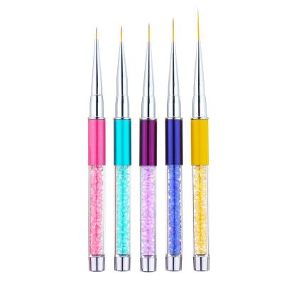 China NAIL Wholesale 5-Pack Color Paint Nails Pen Design Art Suction Nail Art Brush Crystal Tip Pen for sale