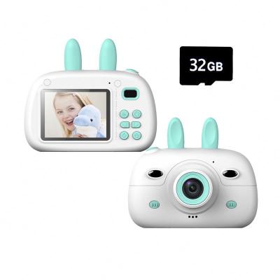 China ABS+Silicone Kids Selfie Camera Girls 1080p HD 2.4inch Screen Mini Digital Camera Kids Birthday Toys Small With 32GB Card for sale