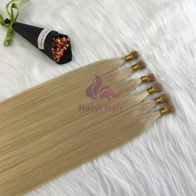 China High Quality Cuticle Aligned Virgin Hair Pulled Wave Double Silky Super Straight I Tip Hair Extension for sale