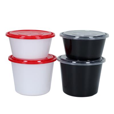 China New Design 2000ml 68oz Good Hardness Plastic Microwave Safe Custom Logo Disposable Food Container Plastic Soup for sale