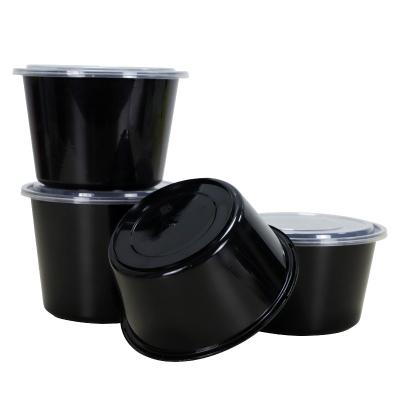 China Freshness Preservation 1250ml 1500ml 1750ml 2000ml High Quality Food Grade Reusable Plastic Round Lunch Disposable Container for sale