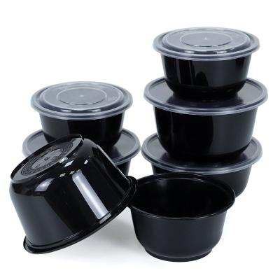 China Freshness Storage Wholesale Black Disposable Take Out Containers Easy Open Plastic Food Container Togo With Dome Lids for sale