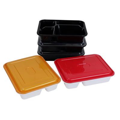 China Freshness Preservation 1100ml 37oz Extra-Thick Meal Prep With Divider Disposable Plastic Food Container for sale