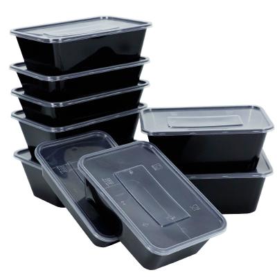 China Rectangular Microwavable Disposable Plastic Box Food Container Disposable Freshness Preservation Packing Plastic Food Containers for sale