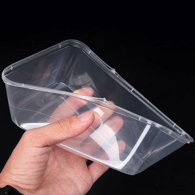 China Freshness Preservation Take Away 650ml Clear Microwave Injection PP Bento Salad Food Disposable Plastic Lunch Box With Lid for sale