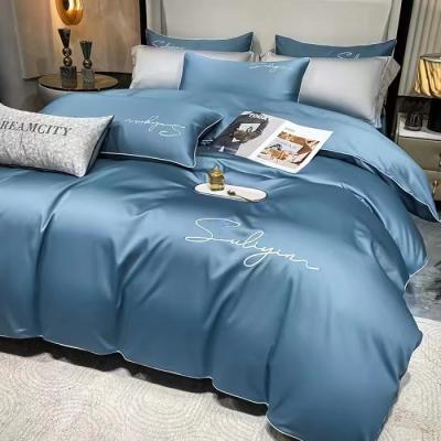 China Wholesale Single Nondisposable Home Textile Luxury 4pcs 100% Cotton Bedding Set Bed Sheet Set Double for sale