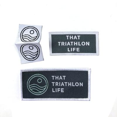 China Eco - Friendly Luxury Woven Label Satin Custom Printed Woven Apparel Labels High Density for sale