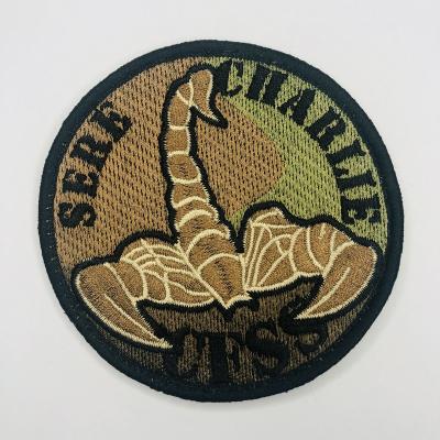 China 3D China factory supplied good quality famous brand 3d cartoon embroidery badge woven patch for clothing for sale