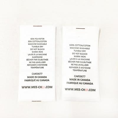 China 100% Eco-Friendly Satin Label Custom Polyester Silk Care Label For Clothing for sale