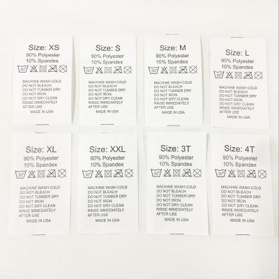 China Eco-friendly Satin Printing Label Hand Wash Quality Assurance Care Label For Garment for sale