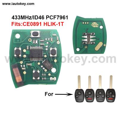 China Car Remote Key Board For City Jazz Odyssey Fleed Car Alarm CE0891 HLIK-1T H0nda Accord Element CR-V HR-V Driver Scan CE0891 HLIK-1T for sale