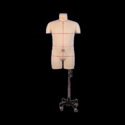 China Other hot sale wholesale plus size 120 male body mannequin with measurable lines and standard low stand fiberglass made mannequin for sale