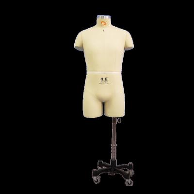 China Hot Sale Mannequin Half Body Male Mannequin European Size 42 With Stand Base Fiberglass Made Mannequin for sale