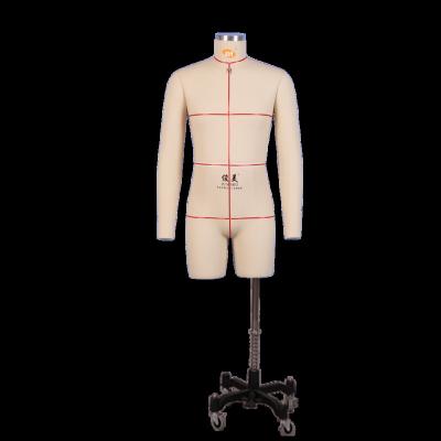 China Hot Sale Customized Male Mannequin Half Body Size 42 With Measurable Lines And Stand Low Fiberglass Made Mannequin for sale