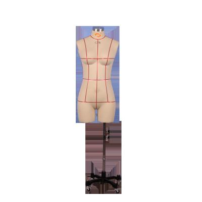 China Other hot sale full body female torso mannequin with measurable lines white body support fiberglass made feature material for sale