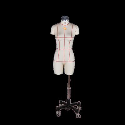 China Other hot sale female half body mannequin with measurable lines and stand low fiberglass made mannequin for sale