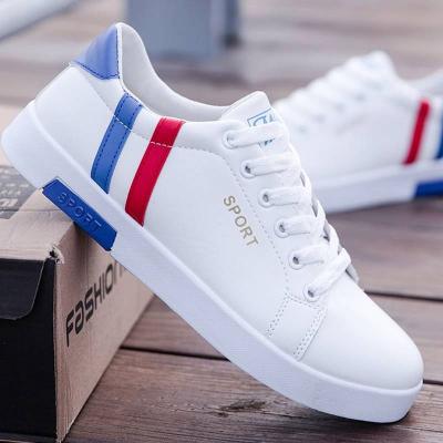 China Around 2021 Fashion Lightweight PU Leather Men Casual Shoes Fashion Sports Running Shoes Cheap Sneakers for sale