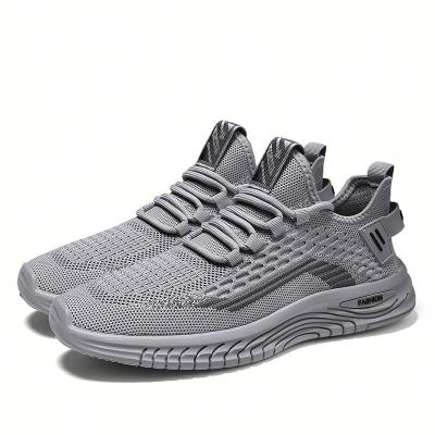 China Fashion Trend Style New Style Woven Sneakers Breathable Mesh Running Shoes Comfortable Lightweight Men's Sports Shoes By Flight for sale