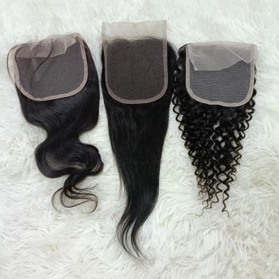 China Letsfly Wholesale Straight Lace Closure, Grade 10A Handmade Straight, Body, Deep Loose Wave Hair Bundles With Closure for sale