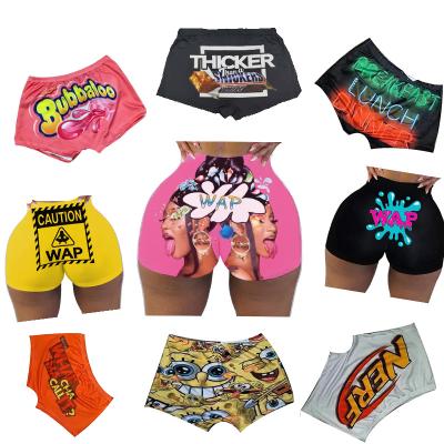 China New Design Popular Anti Wrinkle Anti Wrinkle Wap Accept Custom Printed High Waist Women Snack Shorts for sale