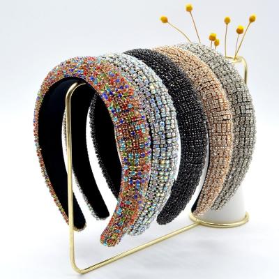 China 2021 Popular Bling Luxury Women's Hair Accessories Designer Rhinestone Diamond Hairband Headband for sale