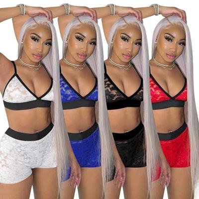 China Insti Breathable Trends Lace Women Loungewear Hot Sexy Two Piece Lingerie Sets Summer Outfits for sale