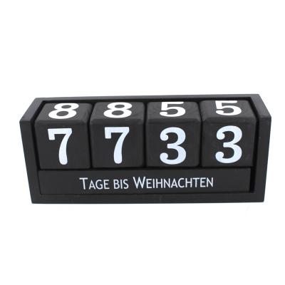 China Wooden Table Calendar 2021 Size Quality Hanger Advent Calendar Black Box for sale