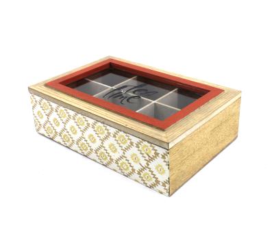 China Handmade Luxury Custom Logo Christmas Packaging Tea Box Wooden Food Box With Compartments for sale