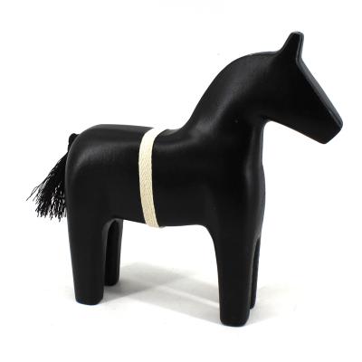 China modern nordic black wooden farmhouse horse shape desk table home decoration for sale