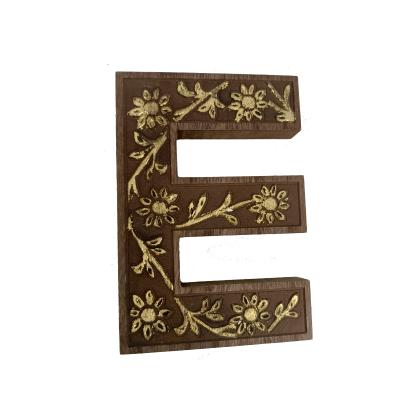 China Europe Word Free Standing Wedding Party Thanksgiving Gold Home Decoration Laser Cut Wooden Numbers Crafts Letters for sale