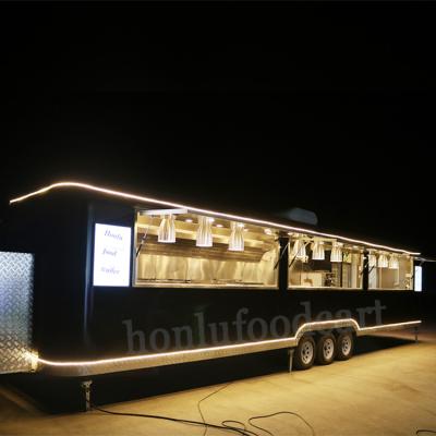 China Luxurious long vegetable processing factory food truck for sale Europe mobile food trailer snack truck for sale for sale