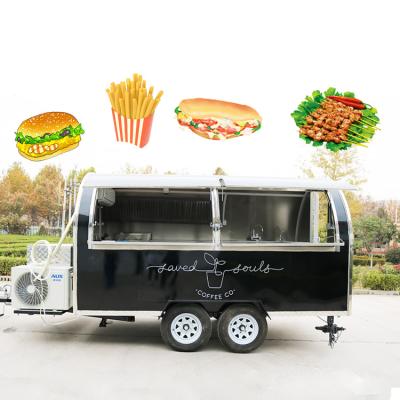 China HONLU processing factory fiberglass hamburger food trailer manufacturer hot dog concession veggie trailers Australian standard for sale